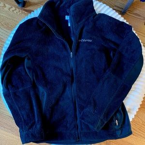 Black Columbia plush zip up fleece